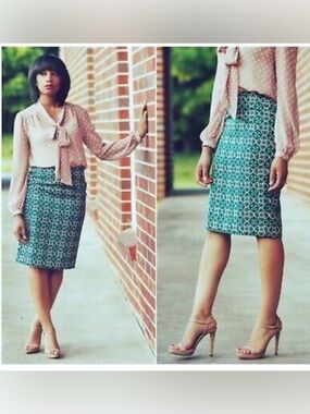 NWOT J. Crew Lattice medallion Pencil Skirt
